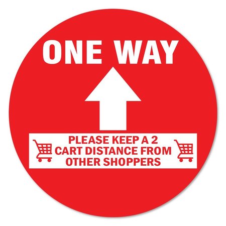 SIGNMISSION One Way Arrow 2 Cart Distance Non-Slip Floor Graphic, 7" x 7", FD-X-7-99982 FD-X-7-99982